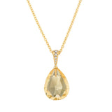 18ct Yellow Gold Citrine And Diamond Pendant