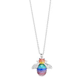 Sterling Silver Rainbow Bumble Bee Pendant