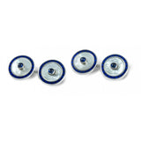 18ct white Gold Round Mother-of-Pearl and Sapphire Cufflinks Chain Fitting
