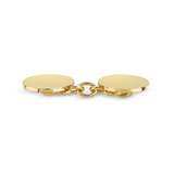Plain Oval Cufflinks - 18ct Yellow Gold, Medium Weight