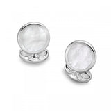 Sterling Silver Round Cufflinks with Mother-of-Pearl