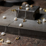 18ct White Gold 24" Citrine And Pearl Necklace