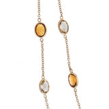 18ct Yellow Gold 32" Light And Dark Citrine Spectacle Necklace