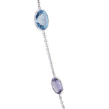 18ct White Gold Blue Topaz and Amethyst Necklace