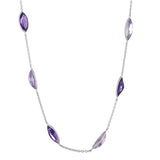 18ct White Gold Light and Dark Amethyst Necklace