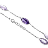 18ct White Gold Light and Dark Amethyst Necklace