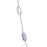 18ct White Gold Light and Dark Amethyst Necklace