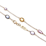 18ct Yellow Gold Fancy Colour And Fancy Shape Sapphire Spectacle Necklace