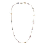 18ct Yellow Gold Fancy Colour And Fancy Shape Sapphire Spectacle Necklace
