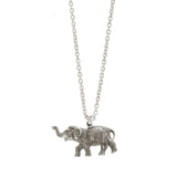 Sterling Silver Oxidised Black Elephant Pendant and Chain