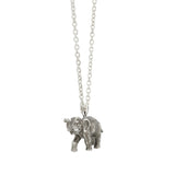 Sterling Silver Oxidised Black Elephant Pendant and Chain
