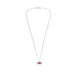 Sterling Silver Criss Cross Bar Enamel Red Pendant