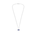 Sterling Silver Criss Cross Bar Enamel Royal Pendant