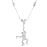 18ct White Gold Swinging Diamond Monkey Necklace