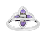 18ct White Gold Amethyst and Diamond Cluster Ring