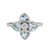 18ct White Gold Aquamarine and Diamond Cluster Ring