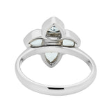 18ct White Gold Aquamarine and Diamond Cluster Ring