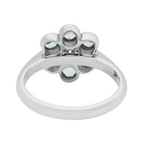 18ct White Gold Diamond and Aquamarine Cluster Ring