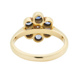 18ct Yellow Gold Sapphire and Diamond Cluster Ring