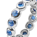 18ct White Gold Sapphire Cabochon Eternity Ring