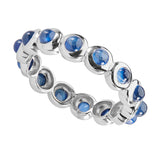 18ct White Gold Sapphire Cabochon Eternity Ring