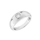 18ct White Gold Gypsy Ring with Central Diamond