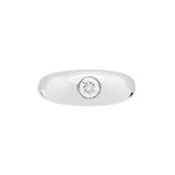 18ct White Gold Gypsy Ring with Central Diamond