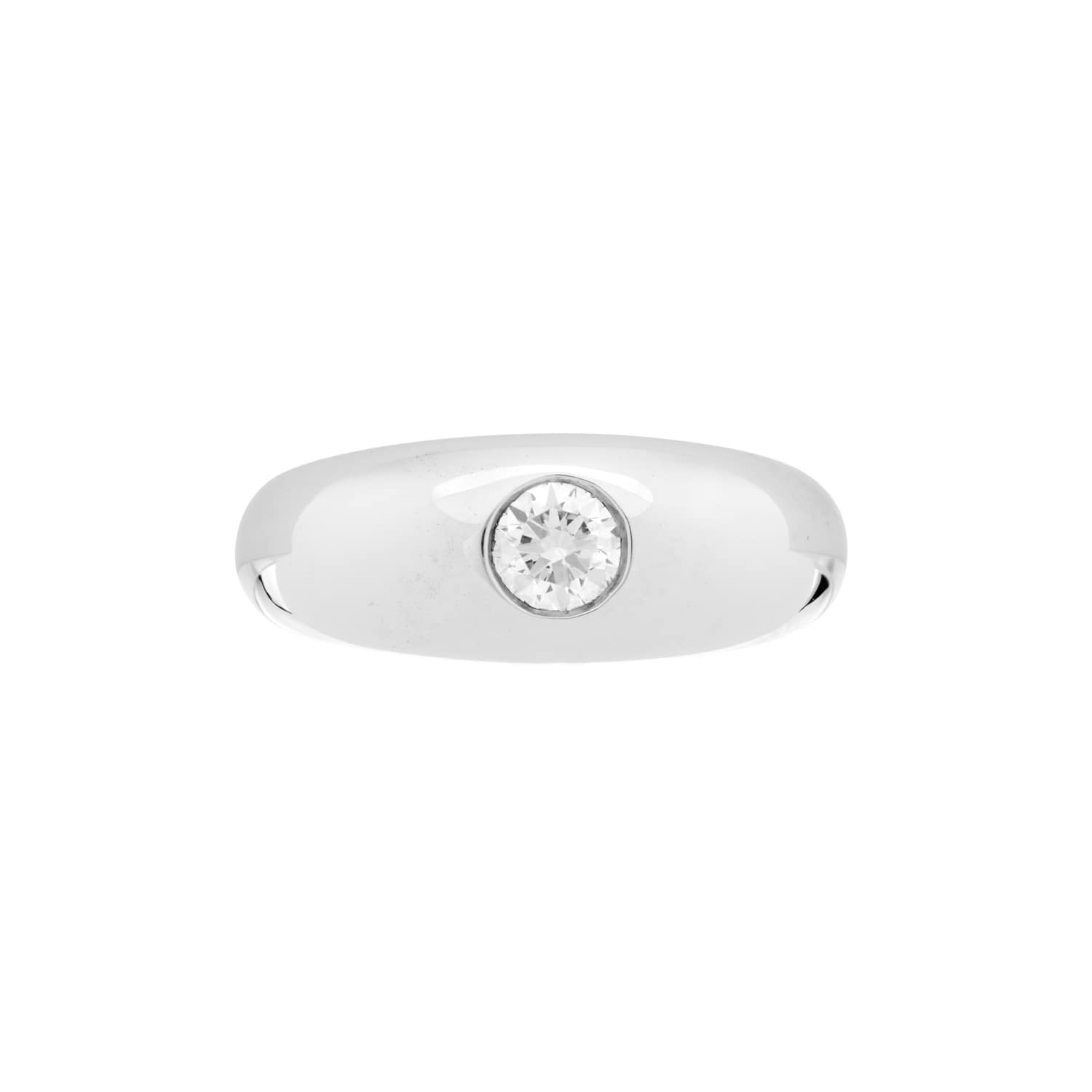 18ct White Gold Gypsy Ring with Central Diamond – Deakin Francis