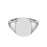 White Gold Cushion Signet Ring (12x10mm) – 18ct