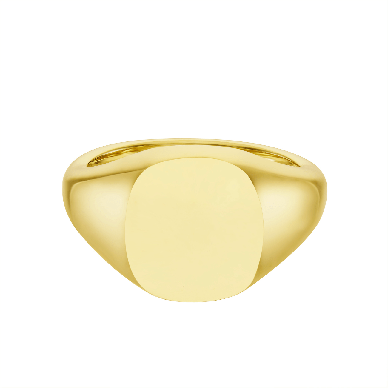 Yellow Gold Cushion Signet Ring (14x13mm) – 18ct – Deakin Francis