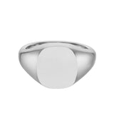 White Gold Cushion Signet Ring (14x13mm) – 18ct