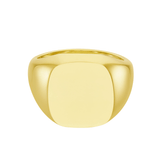 Yellow Gold Cushion Signet Ring (16.5x15mm) – 18ct