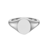 White Gold Oval Signet Ring (10.5x8.5mm) – 9ct