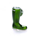 Sterling Silver Hand-Enamelled Green Wellington Boot Lapel Pin