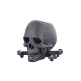 Black Skull and Cross Bones Candle Holder