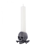 Black Skull and Cross Bones Candle Holder