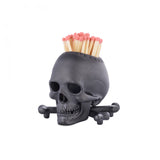 Black Skull and Cross Bones Candle Holder