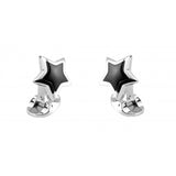 Sterling Silver Star Cufflinks with Onyx Inlay