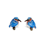 Sterling Silver Kingfisher Enamelled Cufflinks