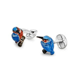 Sterling Silver Kingfisher Enamelled Cufflinks