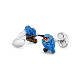 Sterling Silver Kingfisher Enamelled Cufflinks