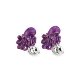 Sterling Silver Enamelled Octopus Cufflinks - Purple Cufflinks
