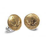 Sterling Silver 230 Coin Cufflinks - Anchor