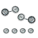 18ct White Gold Mother of Pearl Dress Set With Diamonds