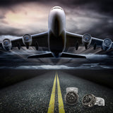 Jet Turbine Engine Cufflinks in Polished Black Rhodium