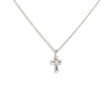 18ct White Gold Cross Pendant with 5 Diamond Points