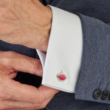 Sterling Silver Art Deco Pink Diamond Cufflinks