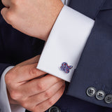 Sterling Silver Purple Snake Cufflinks
