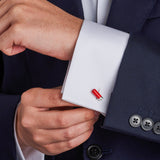 Sterling Silver Red Enamel Shotgun Cartridge Cufflinks