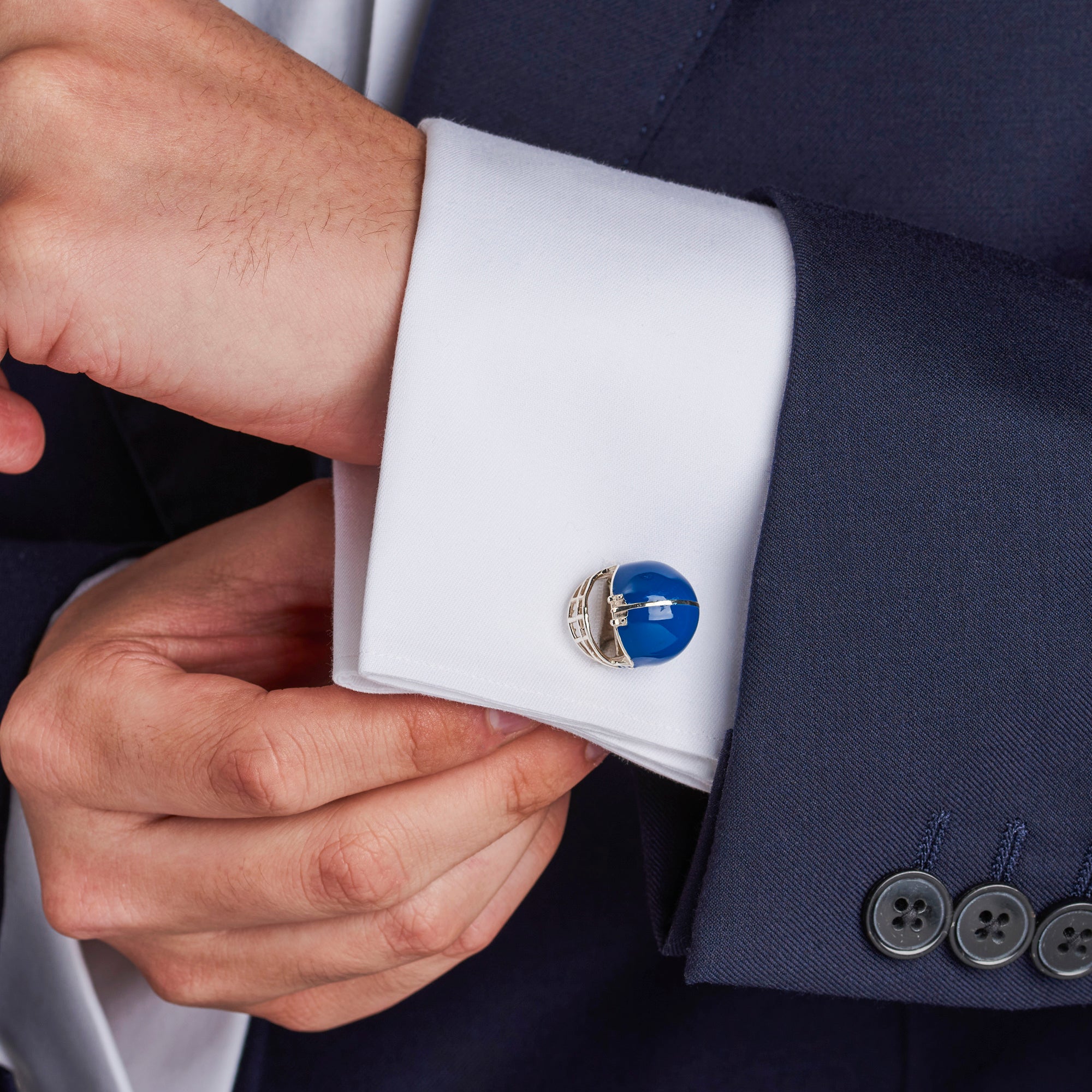 american football helmet cufflinks Sterling Silver Royal Blue American Football Helmet Cufflinks – Deakin & Francis